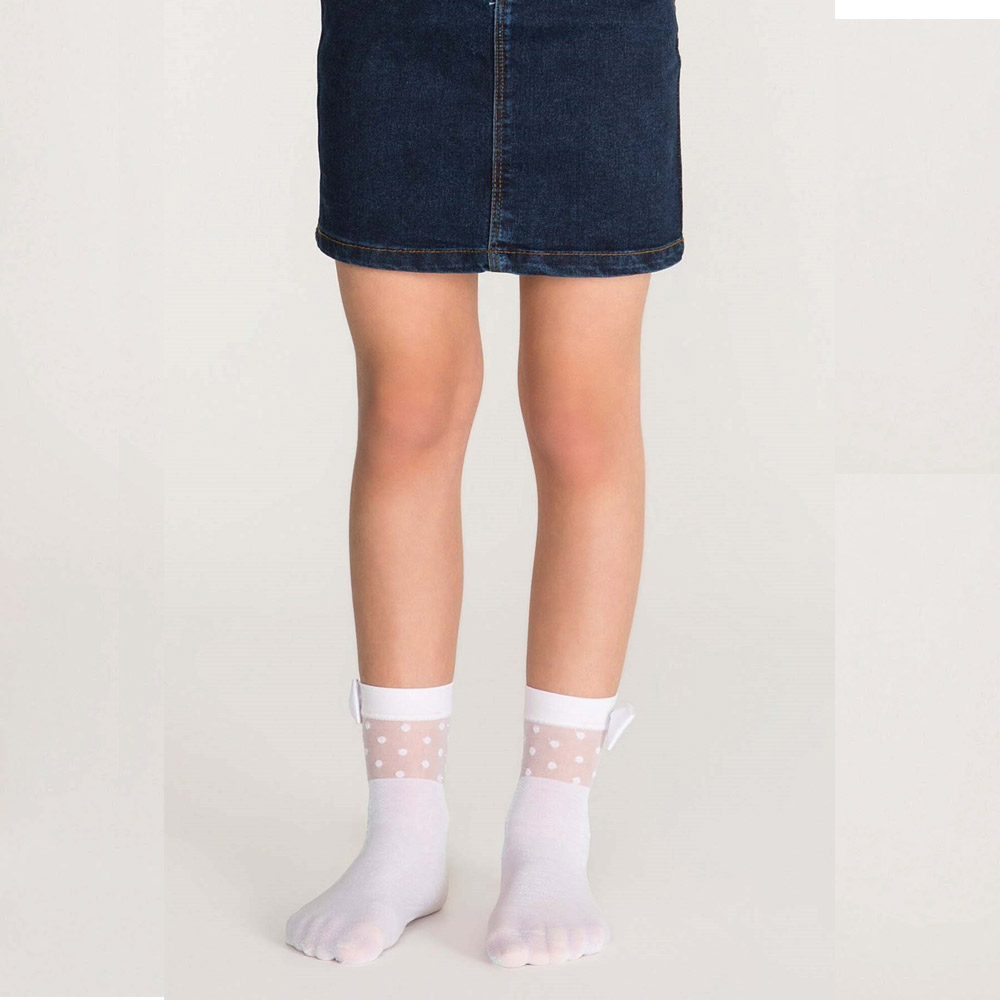 جوراب مچی دخترانه طرحدار پنتی Penti مدل Suzy سفید