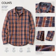 پیراهن مردانه چهارخانه آستین بلند کولینز Colin's