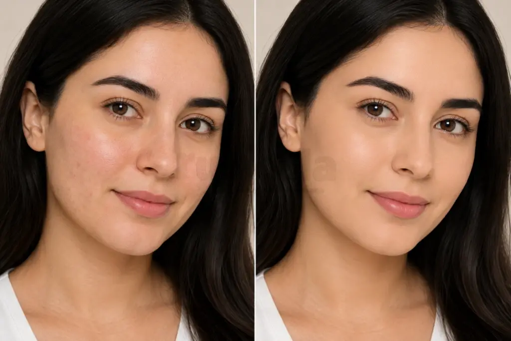 تست رنگ کرم پودر شیشه‌ای HD گابرینی